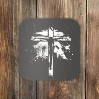 Distressed Jesus Cross Christianity Coaster thumb 0