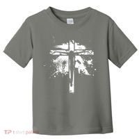 Distressed Jesus Cross Christianity Toddler T-Shirt thumb 0