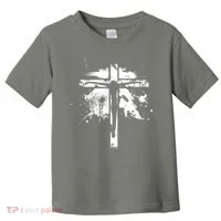 Distressed Jesus Cross Christianity Toddler T-Shirt thumb 0