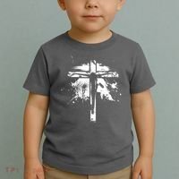 Distressed Jesus Cross Christianity Toddler T-Shirt thumb 2
