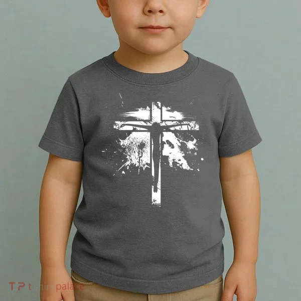 Distressed Jesus Cross Christianity Toddler T-Shirt