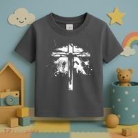Distressed Jesus Cross Christianity Toddler T-Shirt thumb 3