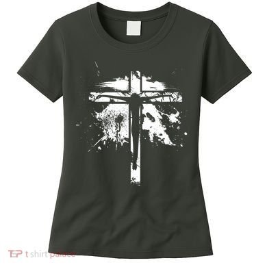 Distressed Jesus Cross Christianity Women's T-Shirt