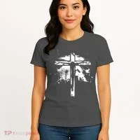 Distressed Jesus Cross Christianity Women's T-Shirt thumb 4