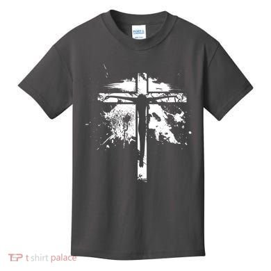 Distressed Jesus Cross Christianity Kids T-Shirt
