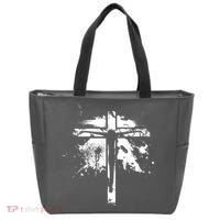 Distressed Jesus Cross Christianity Tote Bag thumb 0