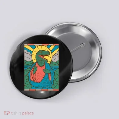 Dinosaur Jesus Button