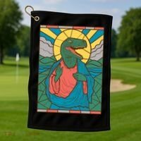 Dinosaur Jesus Golf Towel thumb 1