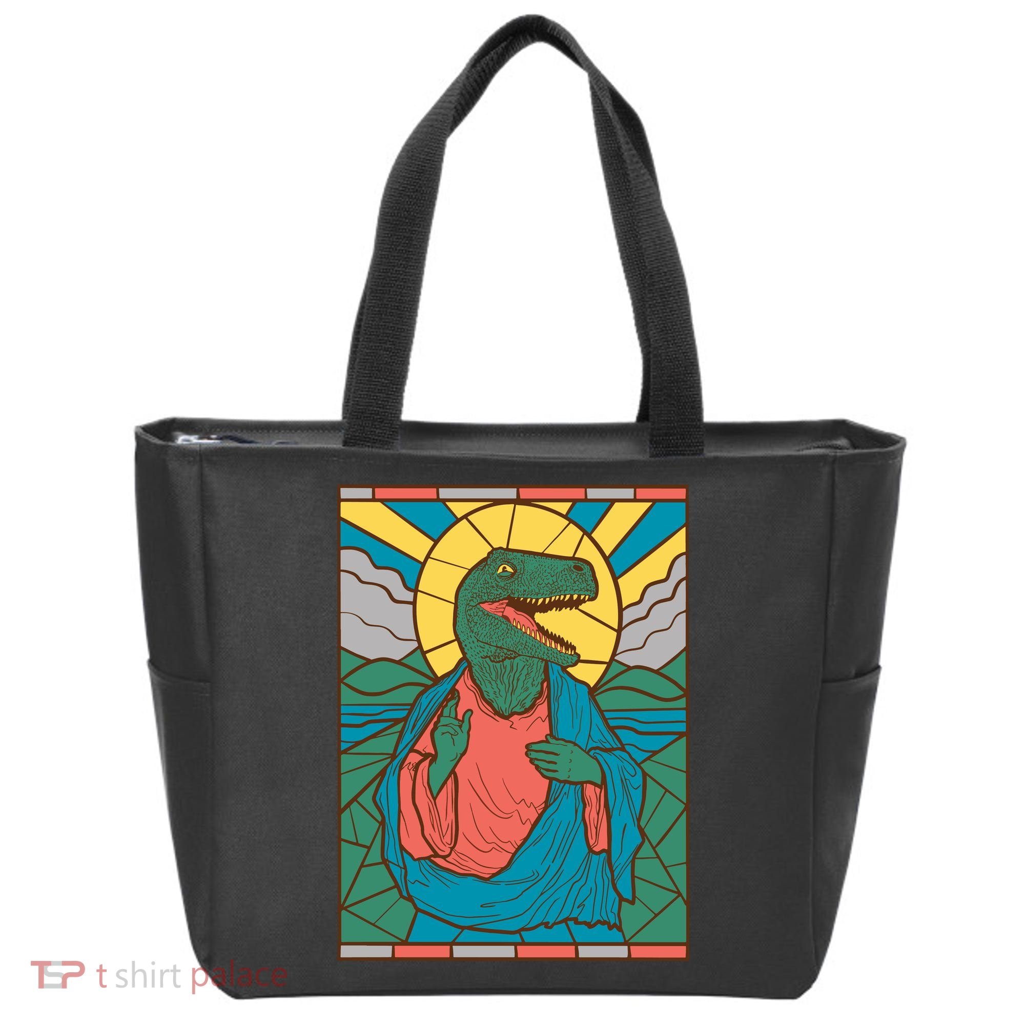 Dinosaur Jesus Tote Bag