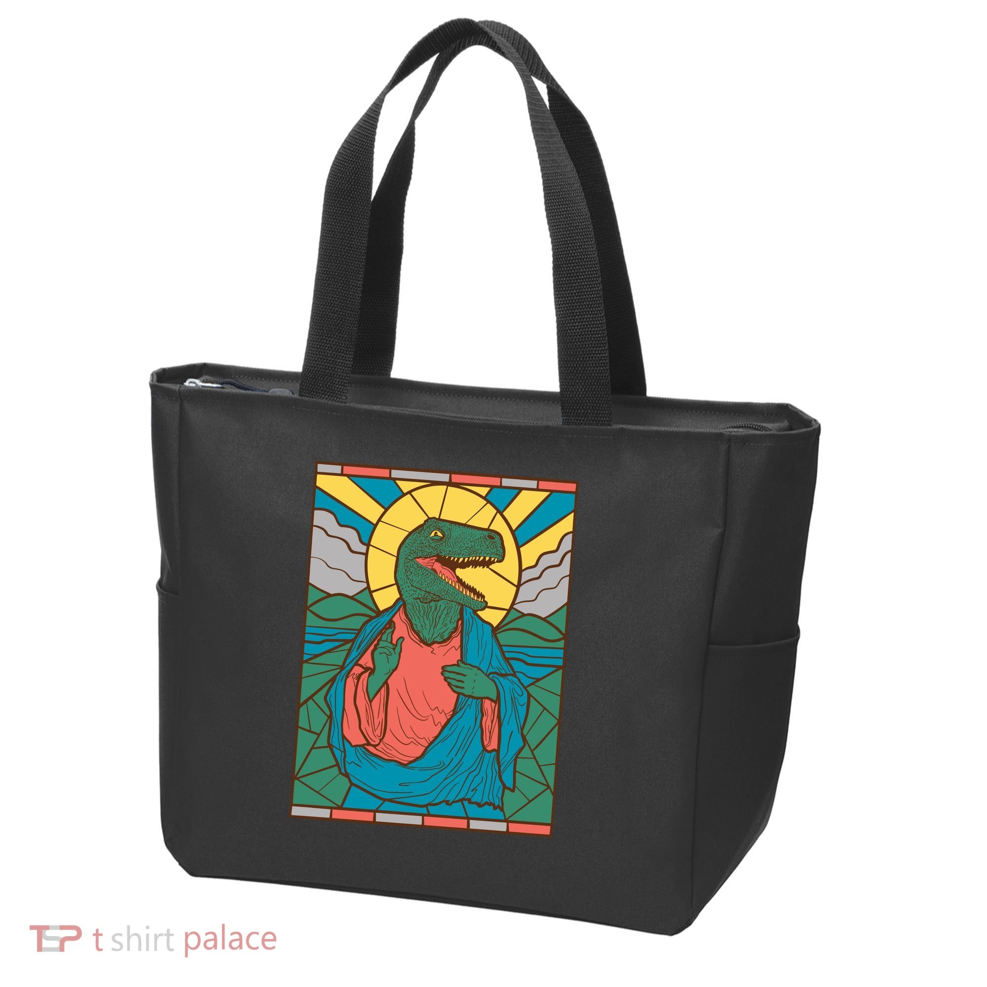 Dinosaur Jesus Tote Bag