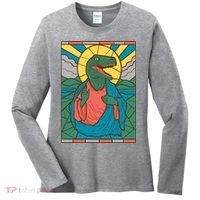 Dinosaur Jesus Women's Long Sleeve Shirt thumb 0