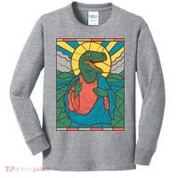 Dinosaur Jesus Kids Long Sleeve Shirt thumb 0