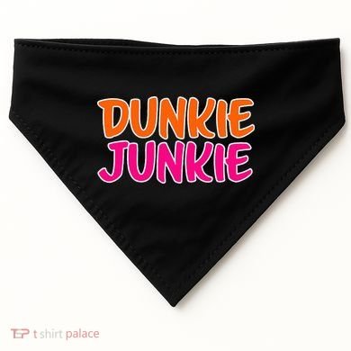 Dunkie Junkie Donut And Coffee Lover USA-Made Doggie Bandana