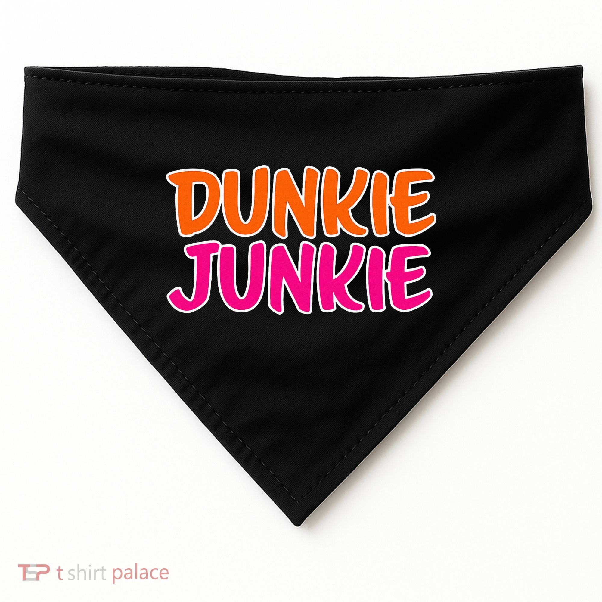 Dunkie Junkie Donut And Coffee Lover USA-Made Doggie Bandana