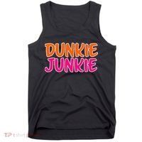 Dunkie Junkie Donut And Coffee Lover Tank Top thumb 0