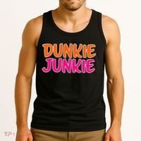 Dunkie Junkie Donut And Coffee Lover Tank Top thumb 3