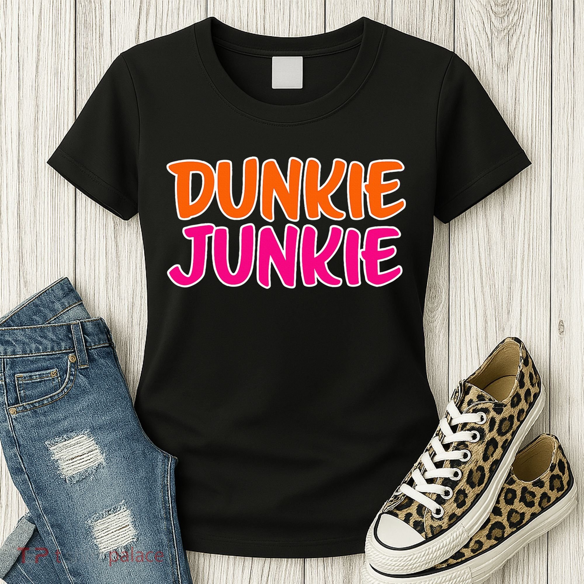 Dunkie Junkie Donut And Coffee Lover Women's T-Shirt
