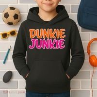 Dunkie Junkie Donut And Coffee Lover Kids Hoodie thumb 2