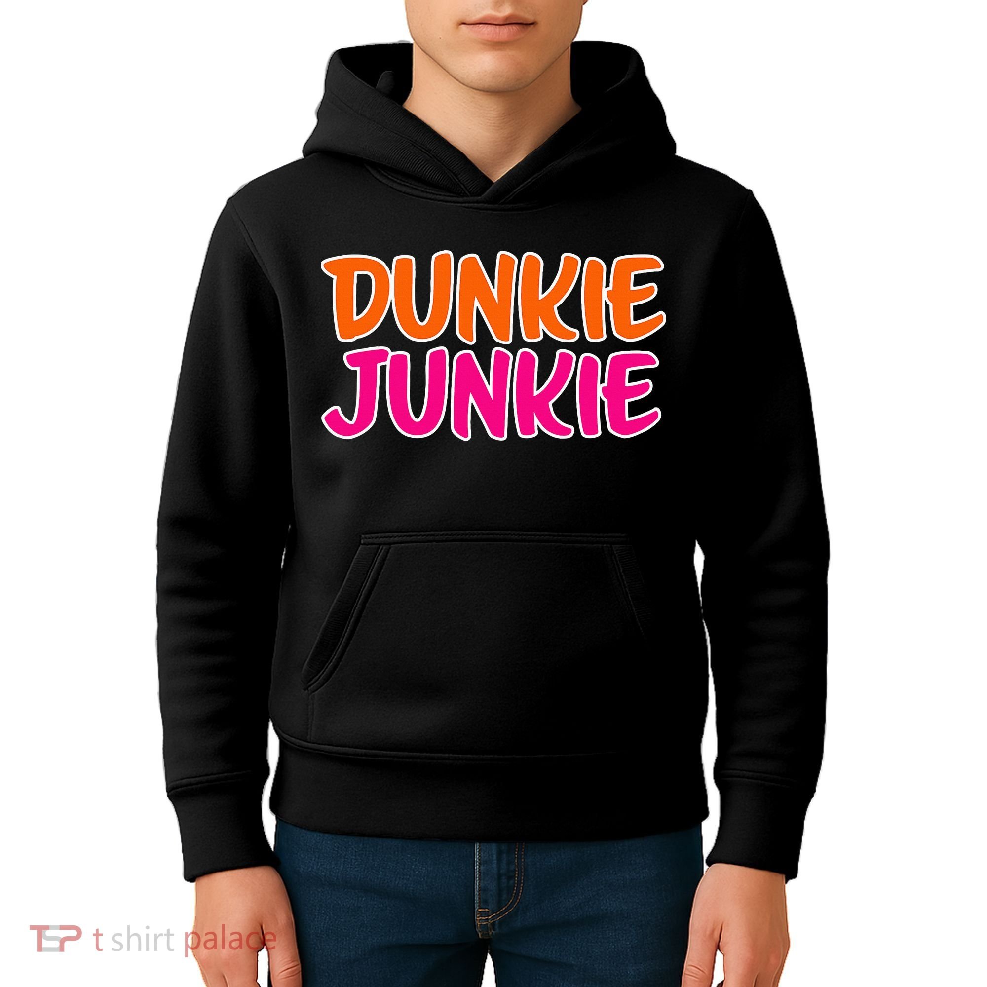 Dunkie Junkie Donut And Coffee Lover Kids Hoodie