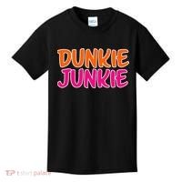 Dunkie Junkie Donut And Coffee Lover Kids T-Shirt thumb 0