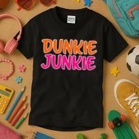 Dunkie Junkie Donut And Coffee Lover Kids T-Shirt thumb 3