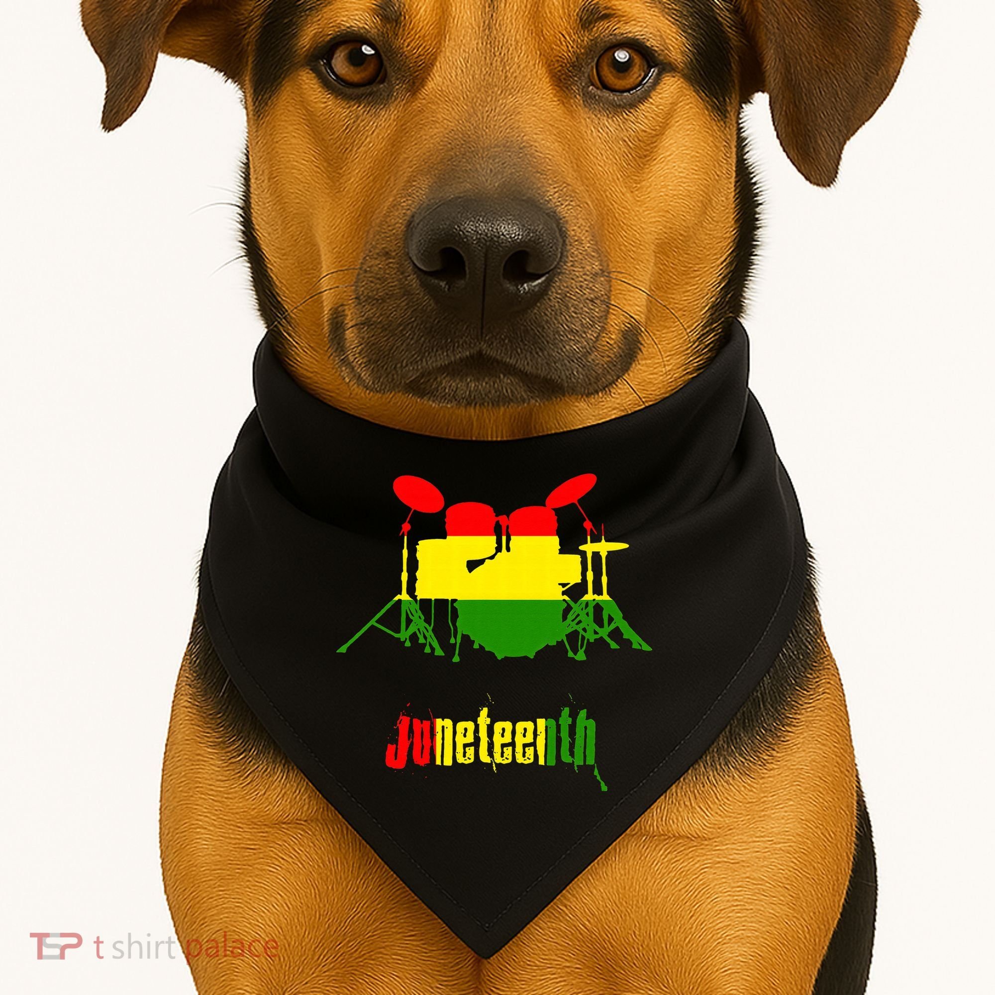 Drummer Juneteenth Day Black Pride History Love Music Drum USA-Made Doggie Bandana