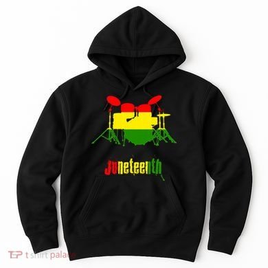 Drummer Juneteenth Day Black Pride History Love Music Drum Hoodie