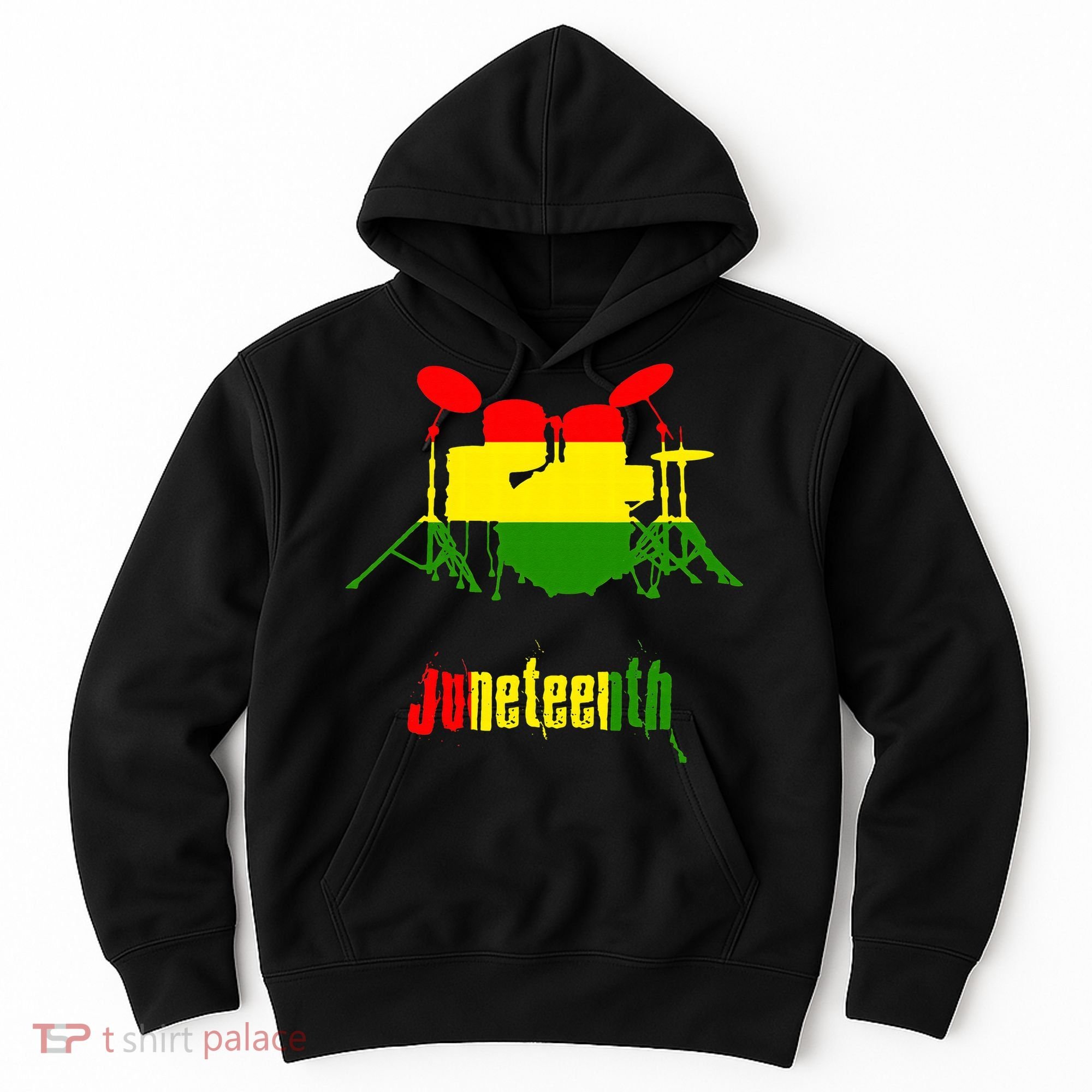 Drummer Juneteenth Day Black Pride History Love Music Drum Hoodie