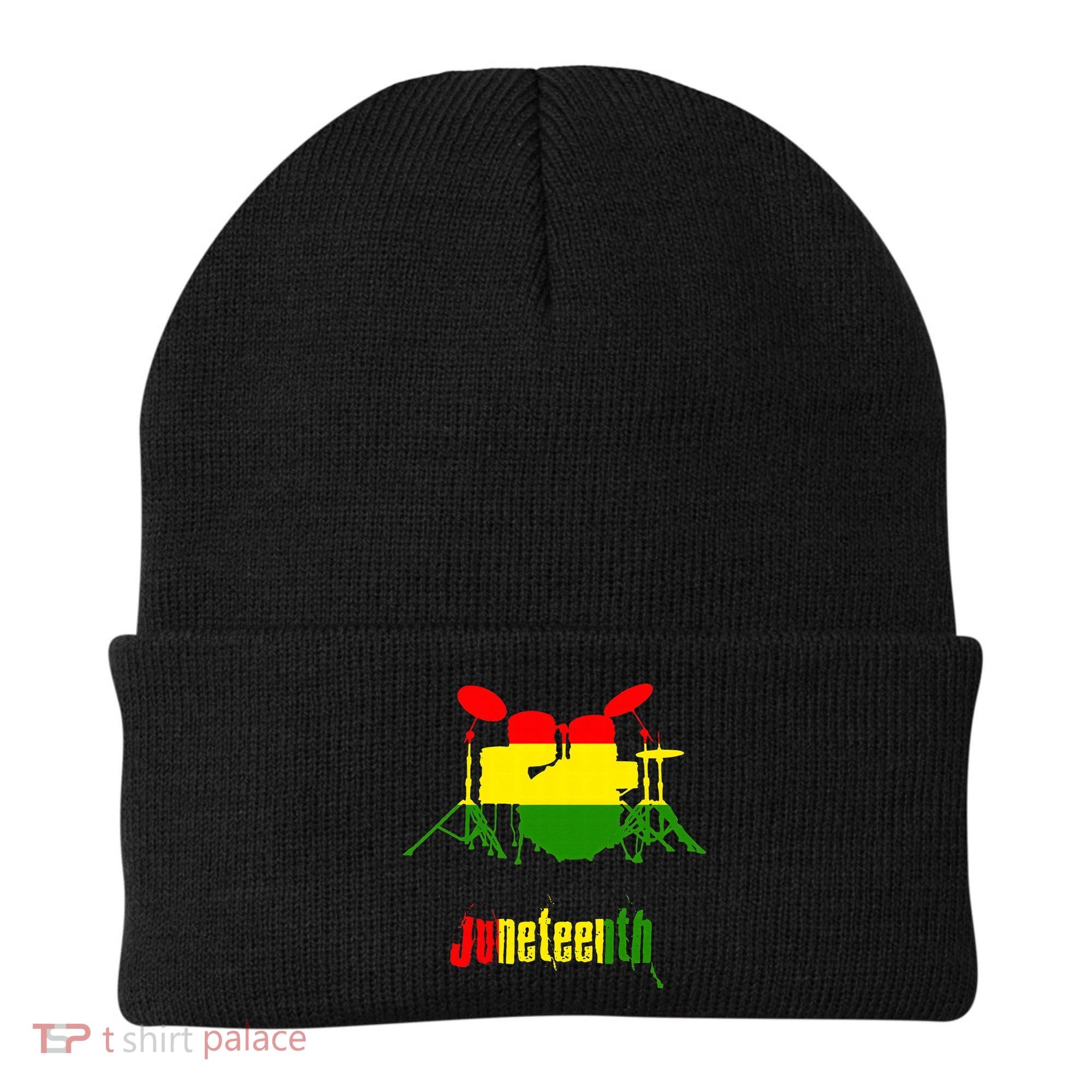 Drummer Juneteenth Day Black Pride History Love Music Drum Beanie