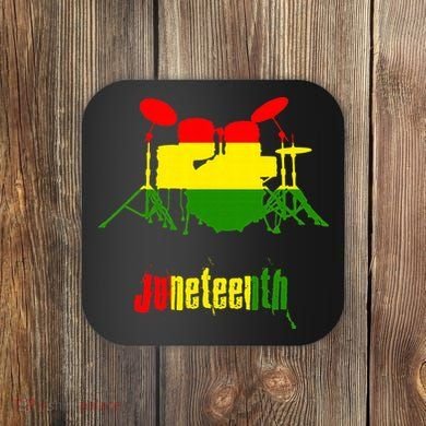 Drummer Juneteenth Day Black Pride History Love Music Drum Coaster