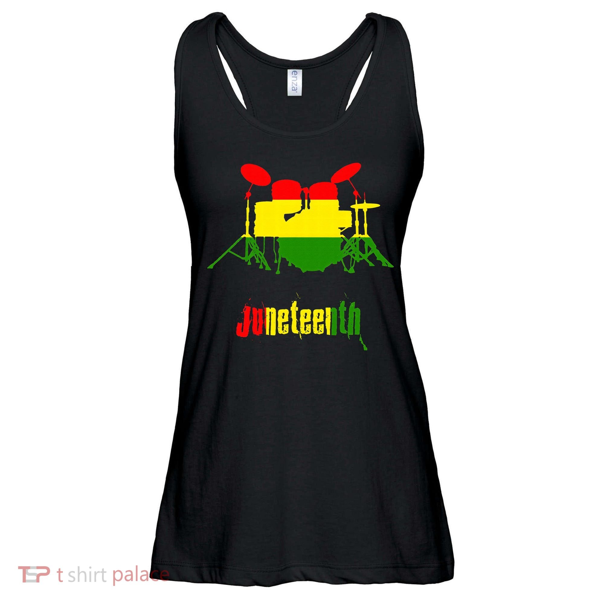 Drummer Juneteenth Day Black Pride History Love Music Drum Ladies Essential Flowy Tank