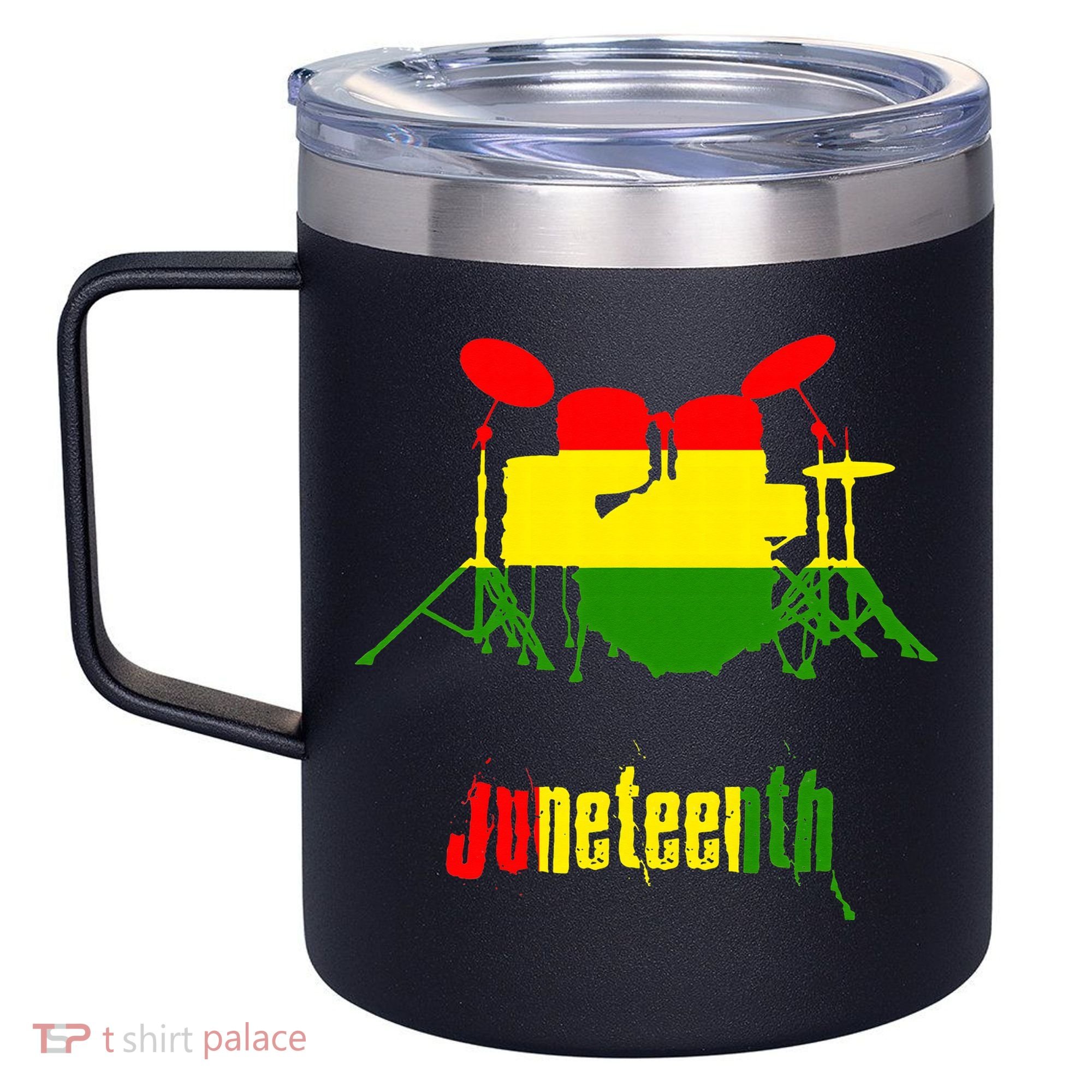 Drummer Juneteenth Day Black Pride History Love Music Drum 12oz Stainless Steel Coffee Mug