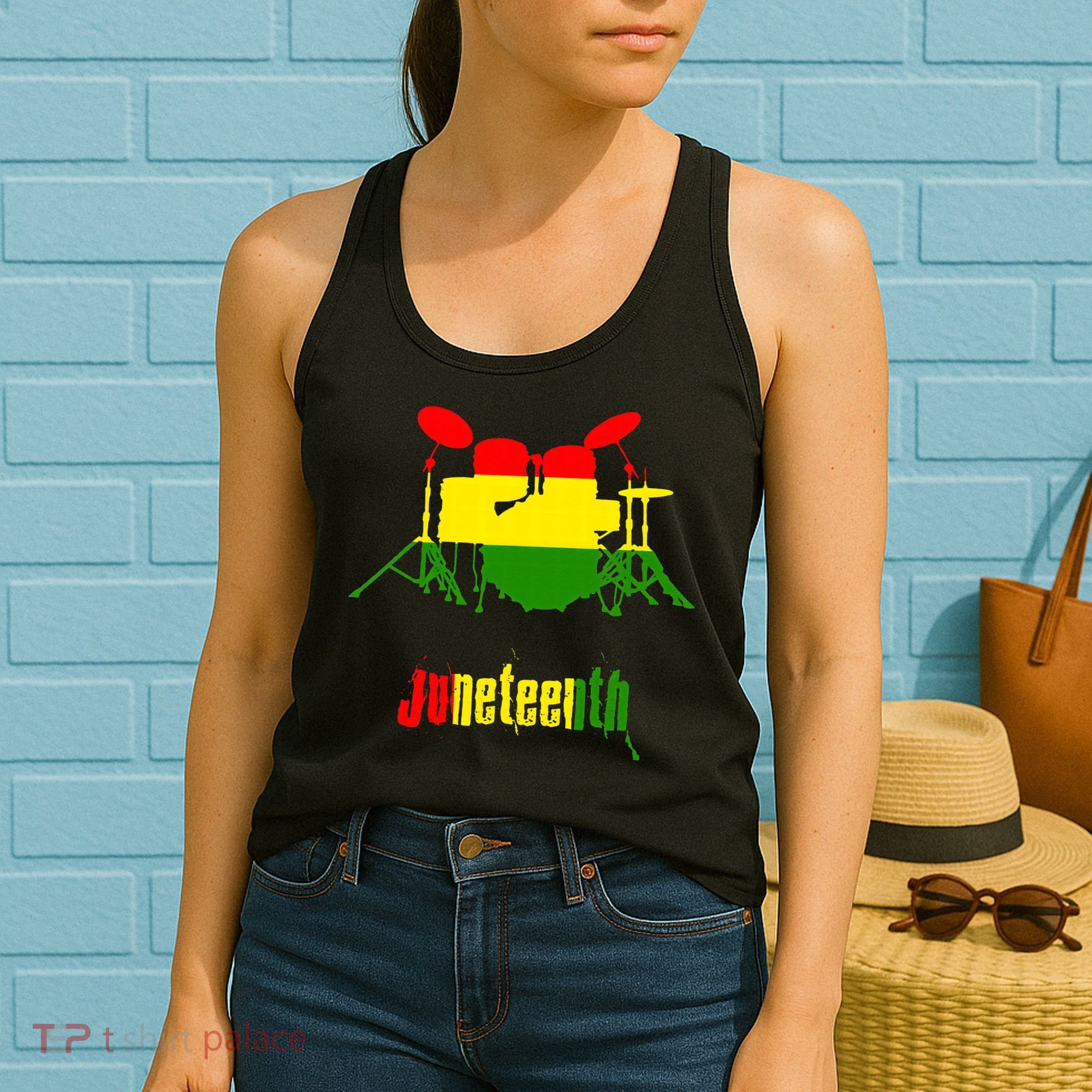 Drummer Juneteenth Day Black Pride History Love Music Drum Women's Tank Top