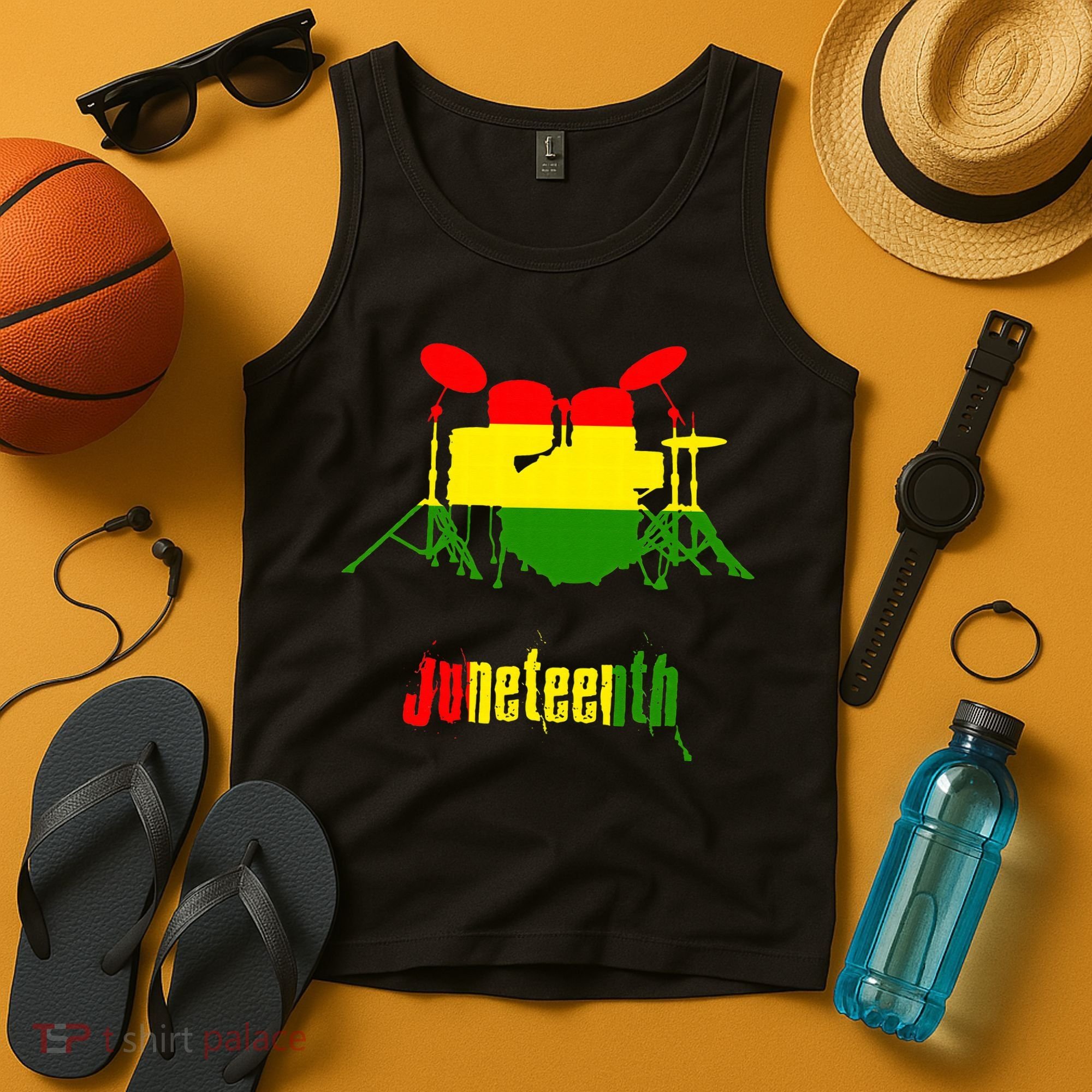 Drummer Juneteenth Day Black Pride History Love Music Drum Tank Top
