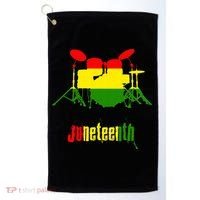 Drummer Juneteenth Day Black Pride History Love Music Drum Golf Towel thumb 0