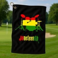 Drummer Juneteenth Day Black Pride History Love Music Drum Golf Towel thumb 1