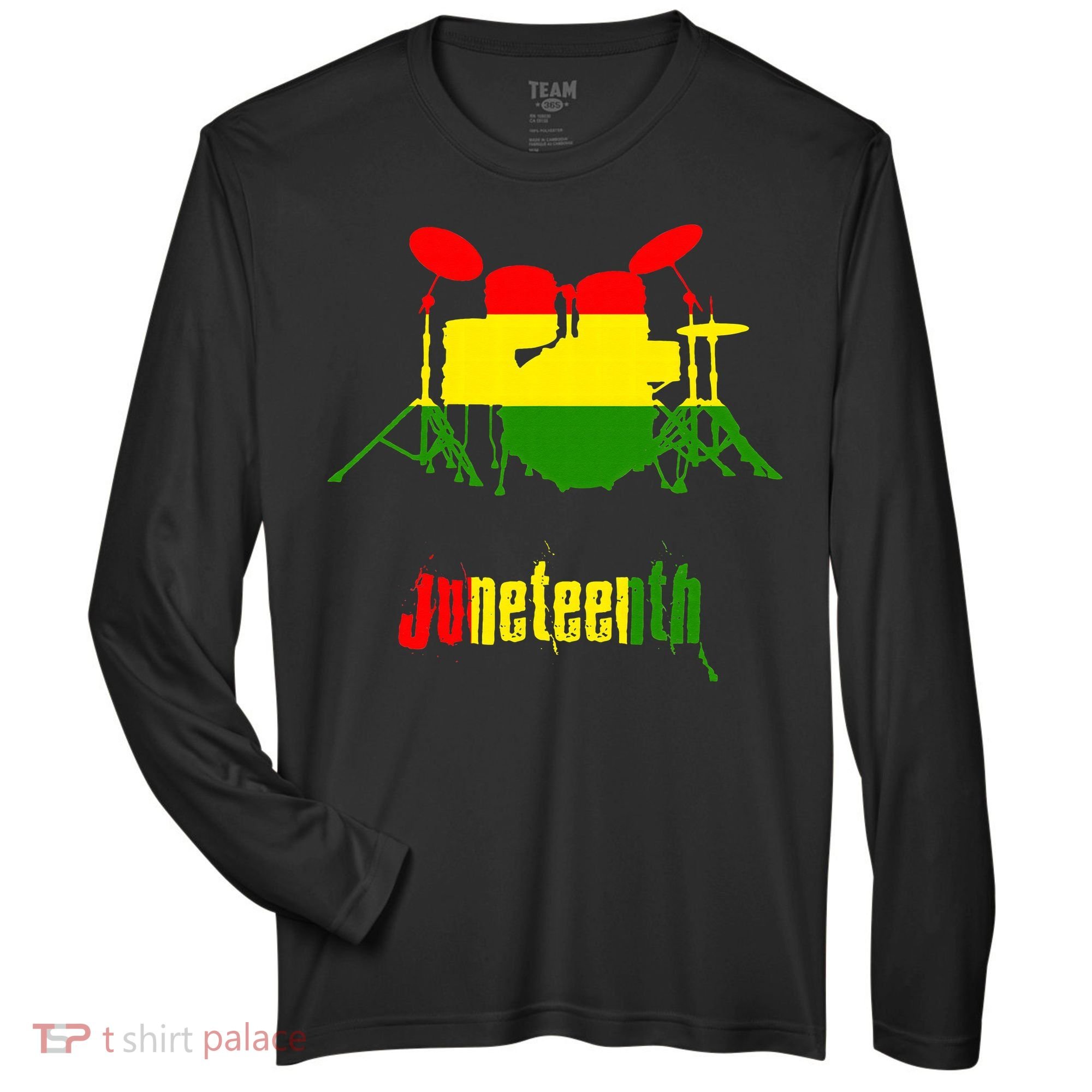 Drummer Juneteenth Day Black Pride History Love Music Drum Zone Performance Long-Sleeve T-Shirt