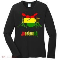 Drummer Juneteenth Day Black Pride History Love Music Drum Women's Long Sleeve Shirt thumb 0