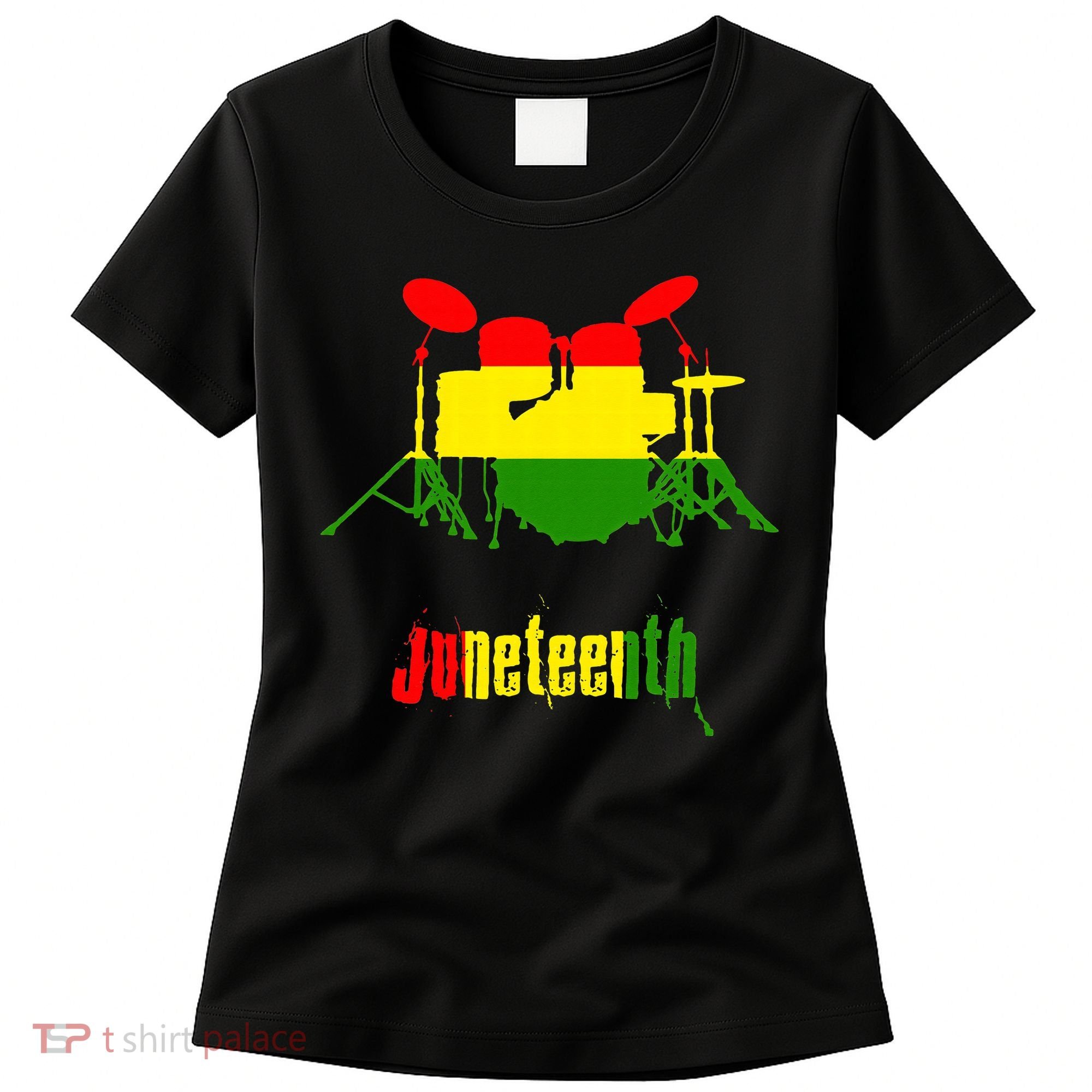 Drummer Juneteenth Day Black Pride History Love Music Drum Women's T-Shirt