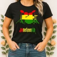 Drummer Juneteenth Day Black Pride History Love Music Drum Women's T-Shirt thumb 2