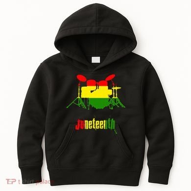 Drummer Juneteenth Day Black Pride History Love Music Drum Kids Hoodie