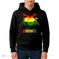 Drummer Juneteenth Day Black Pride History Love Music Drum Kids Hoodie thumb 4