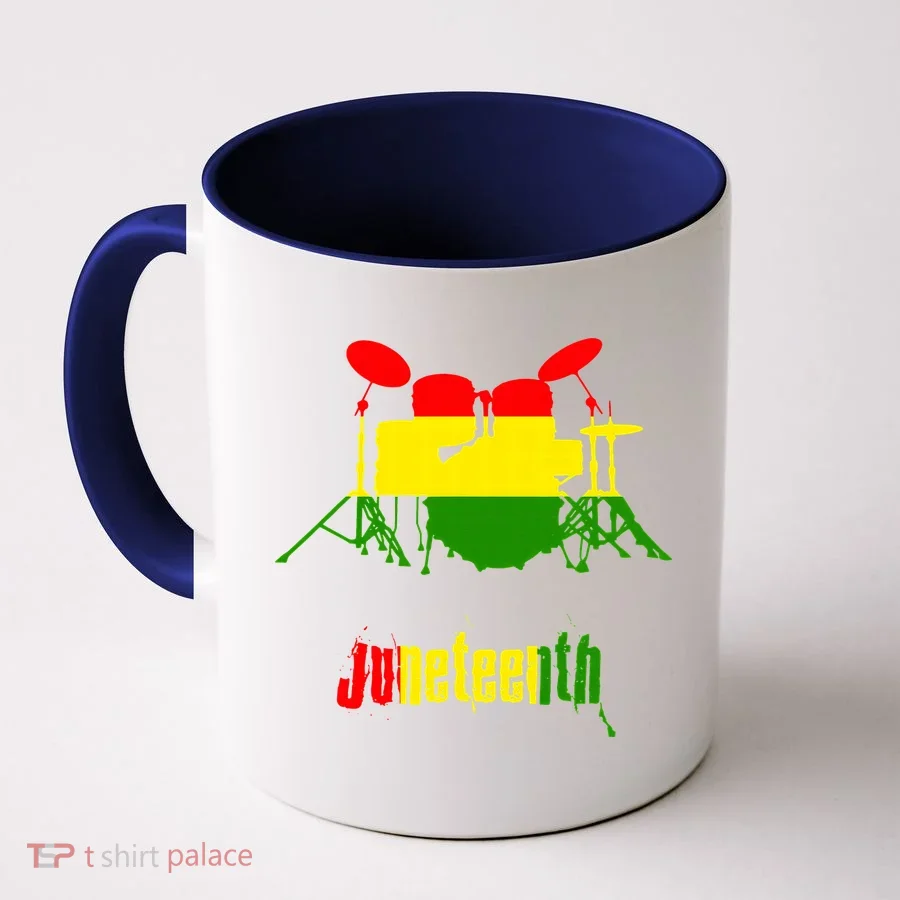 Drummer Juneteenth Day Black Pride History Love Music Drum Coffee Mug