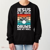 Drummer Jesus Drumming Drums Percussion Faith Christian Women's Sweatshirt thumb 0