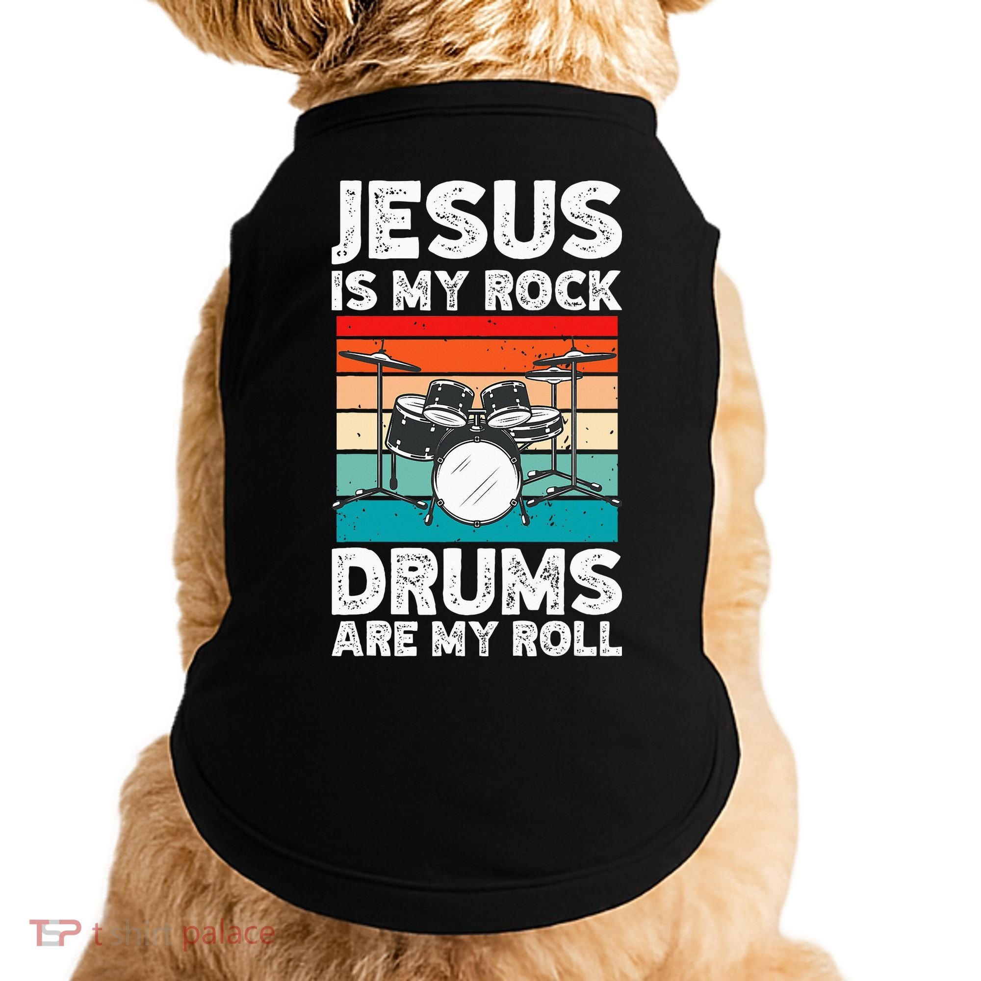 Drummer Jesus Drumming Drums Percussion Faith Christian Doggie Tank