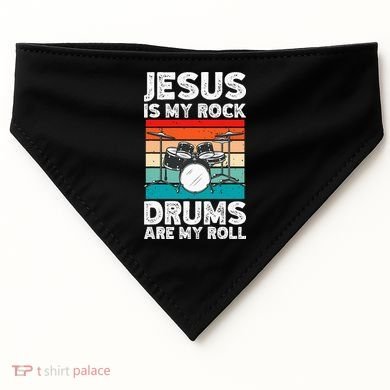 Drummer Jesus Drumming Drums Percussion Faith Christian USA-Made Doggie Bandana