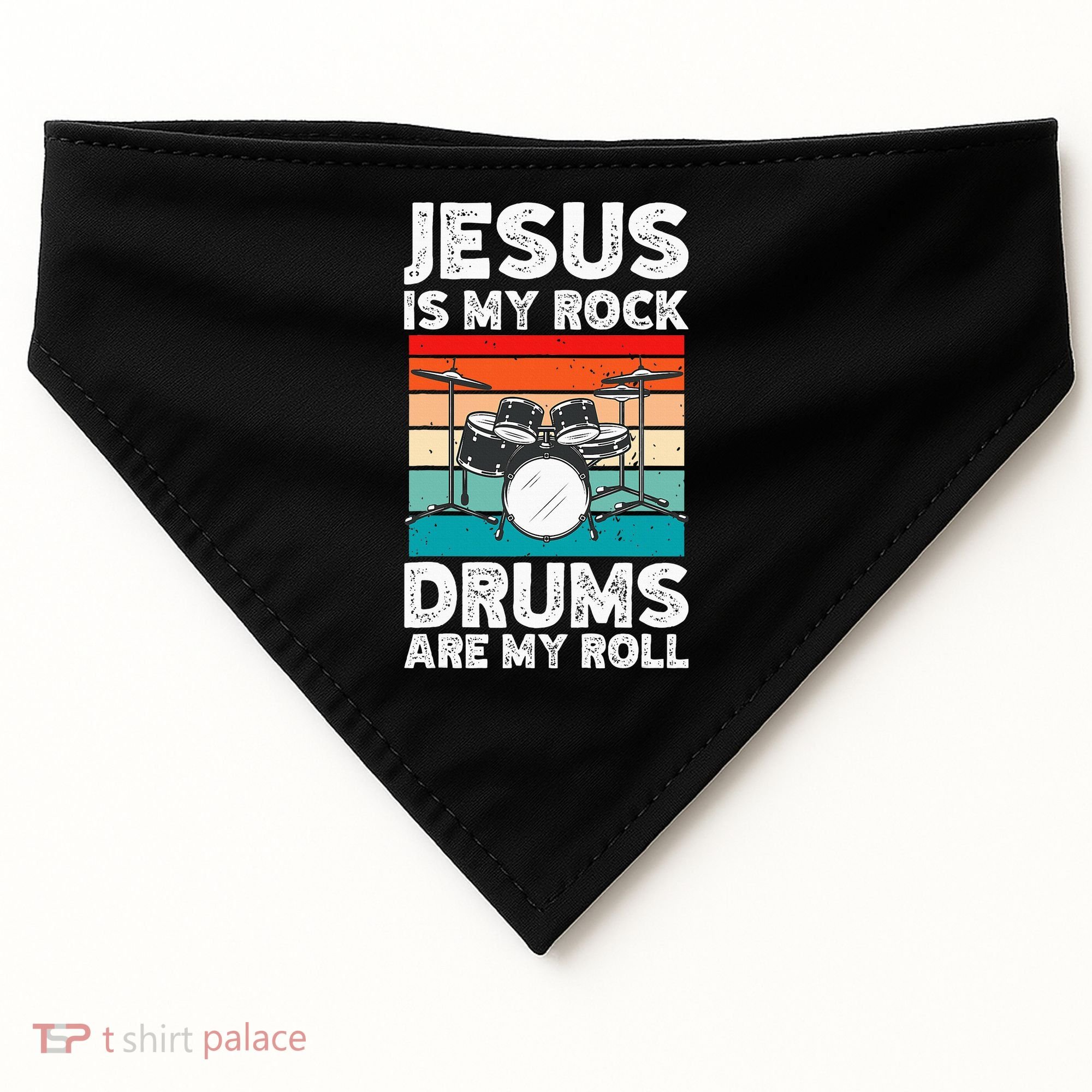 Drummer Jesus Drumming Drums Percussion Faith Christian USA-Made Doggie Bandana