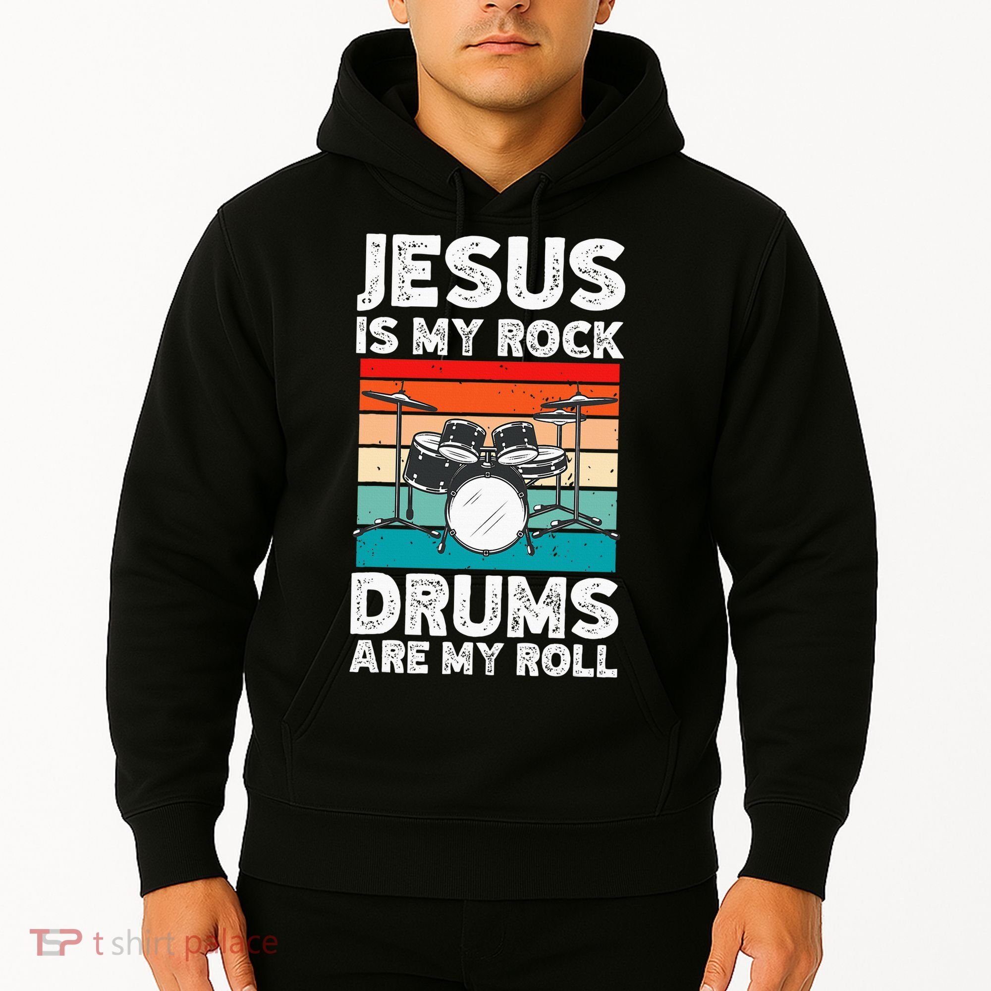 Drummer Jesus Drumming Drums Percussion Faith Christian Hoodie