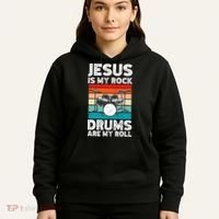 Drummer Jesus Drumming Drums Percussion Faith Christian Hoodie thumb 5
