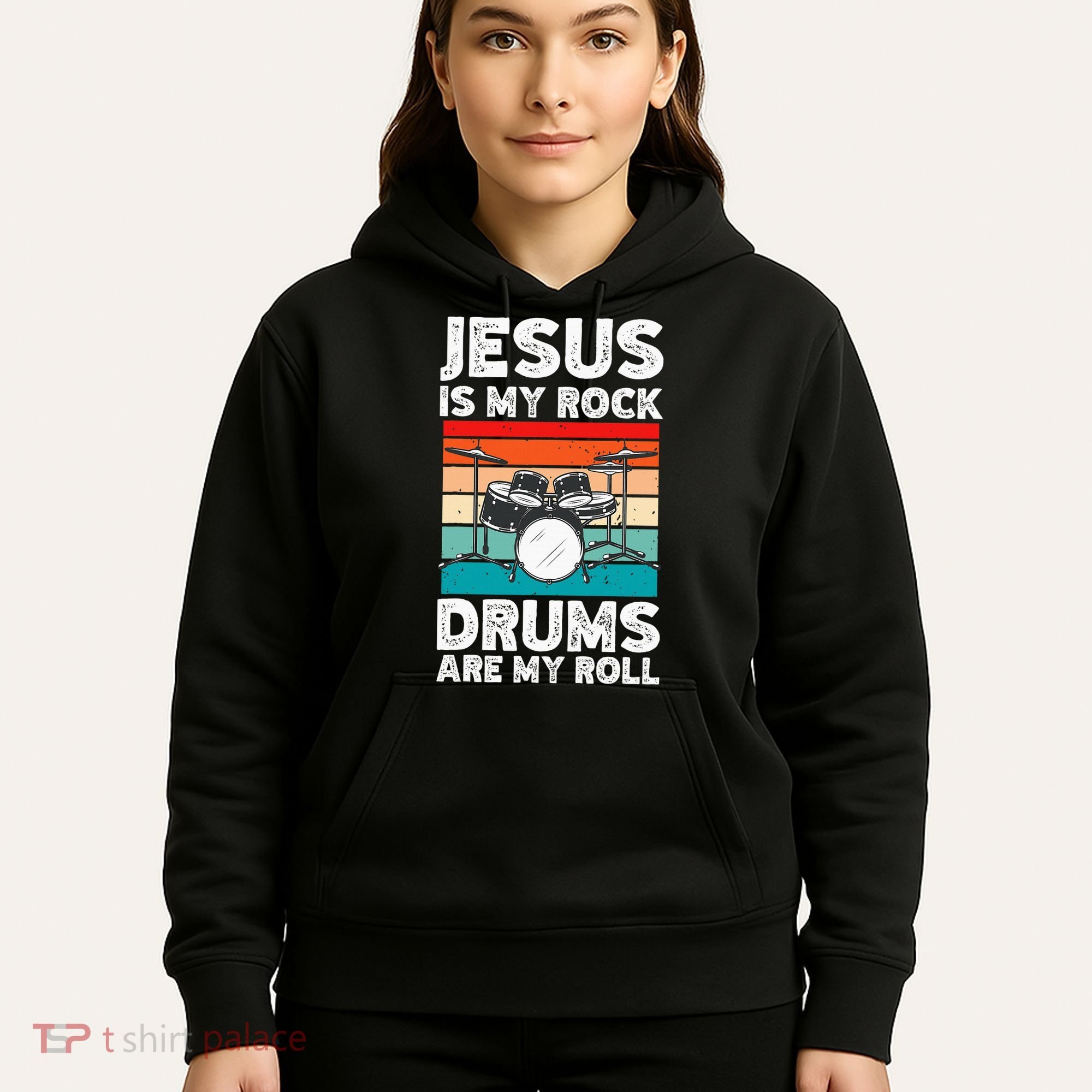 Drummer Jesus Drumming Drums Percussion Faith Christian Hoodie